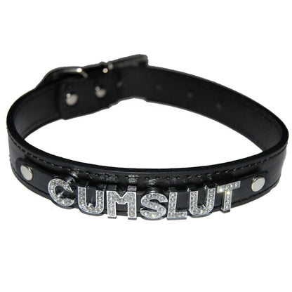 CUMSLUT Fetish Collar Slut Sub Princess Black, Red, Pink, Blue & White