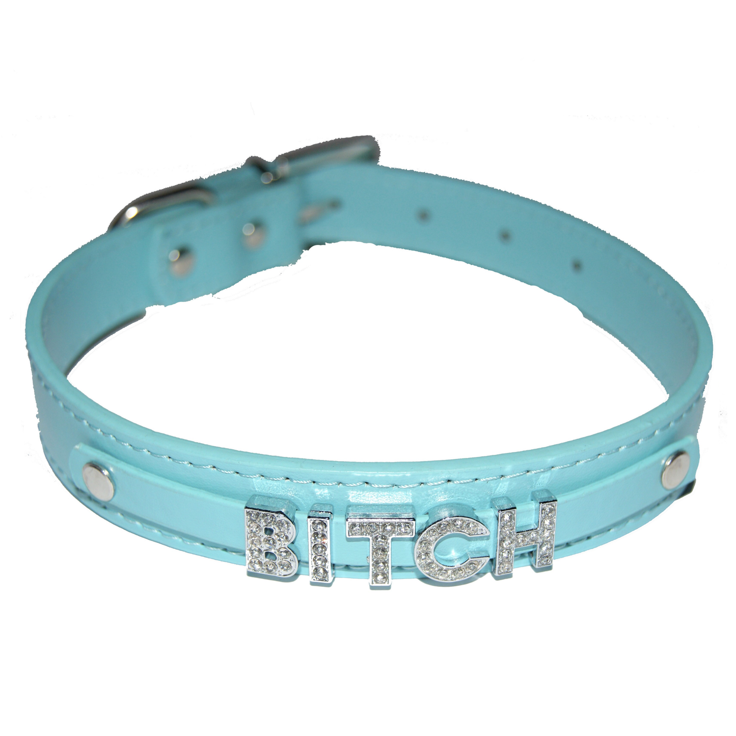 BITCH Fetish Collar Mean Girl Femdom Black, Red, Pink, Blue & White