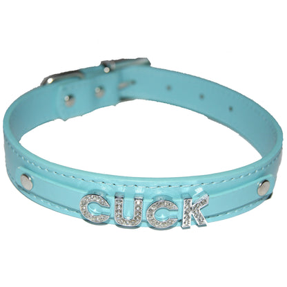 CUCK Fetish Collar Sub Sissy Cuckold Hotwife Black, Red, Pink, Blue & White