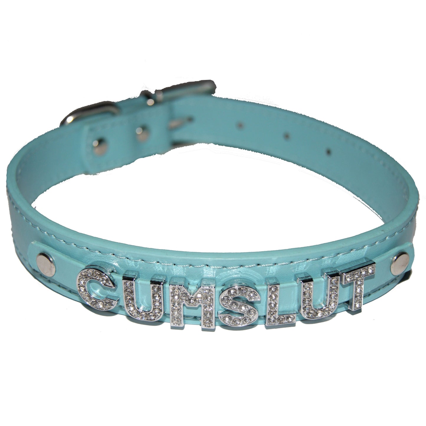 CUMSLUT Fetish Collar Slut Sub Princess Black, Red, Pink, Blue & White