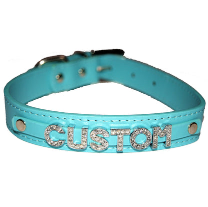 CUSTOM Fetish Personalised Bespoke Collar Black Red Pink Blue White