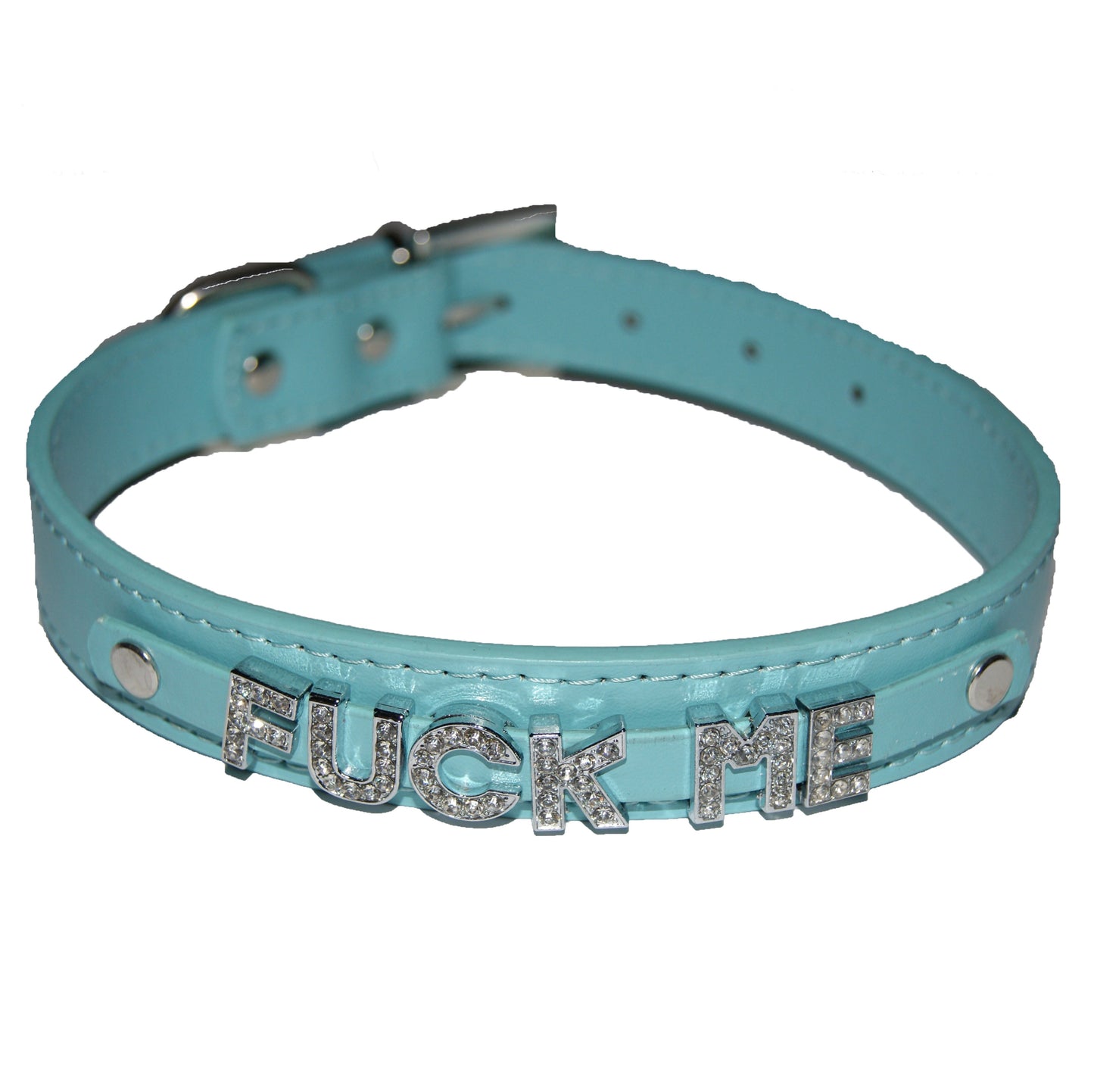 FUCK ME Fetish Collar Slut Nympho Black, Red, Pink, Blue & White