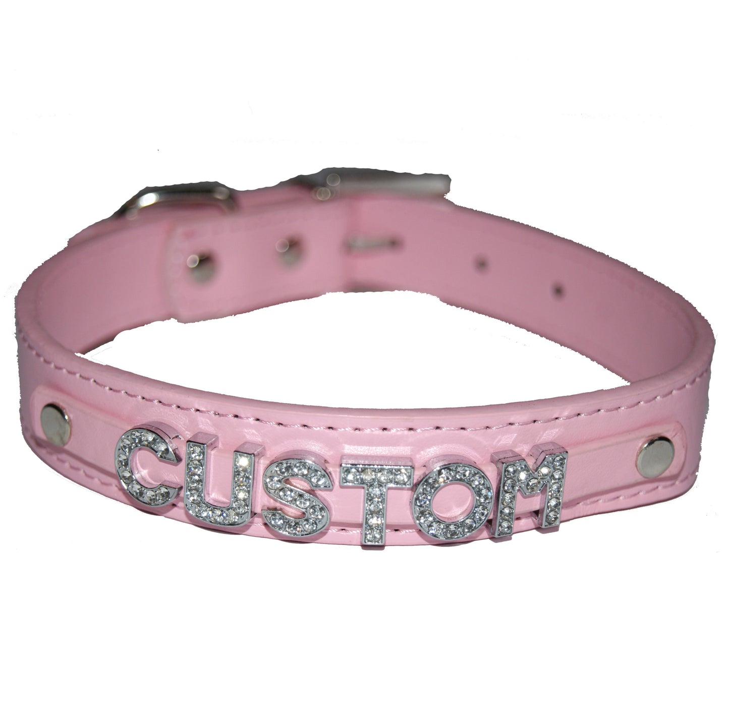 CUSTOM Fetish Personalised Bespoke Collar Black Red Pink Blue White