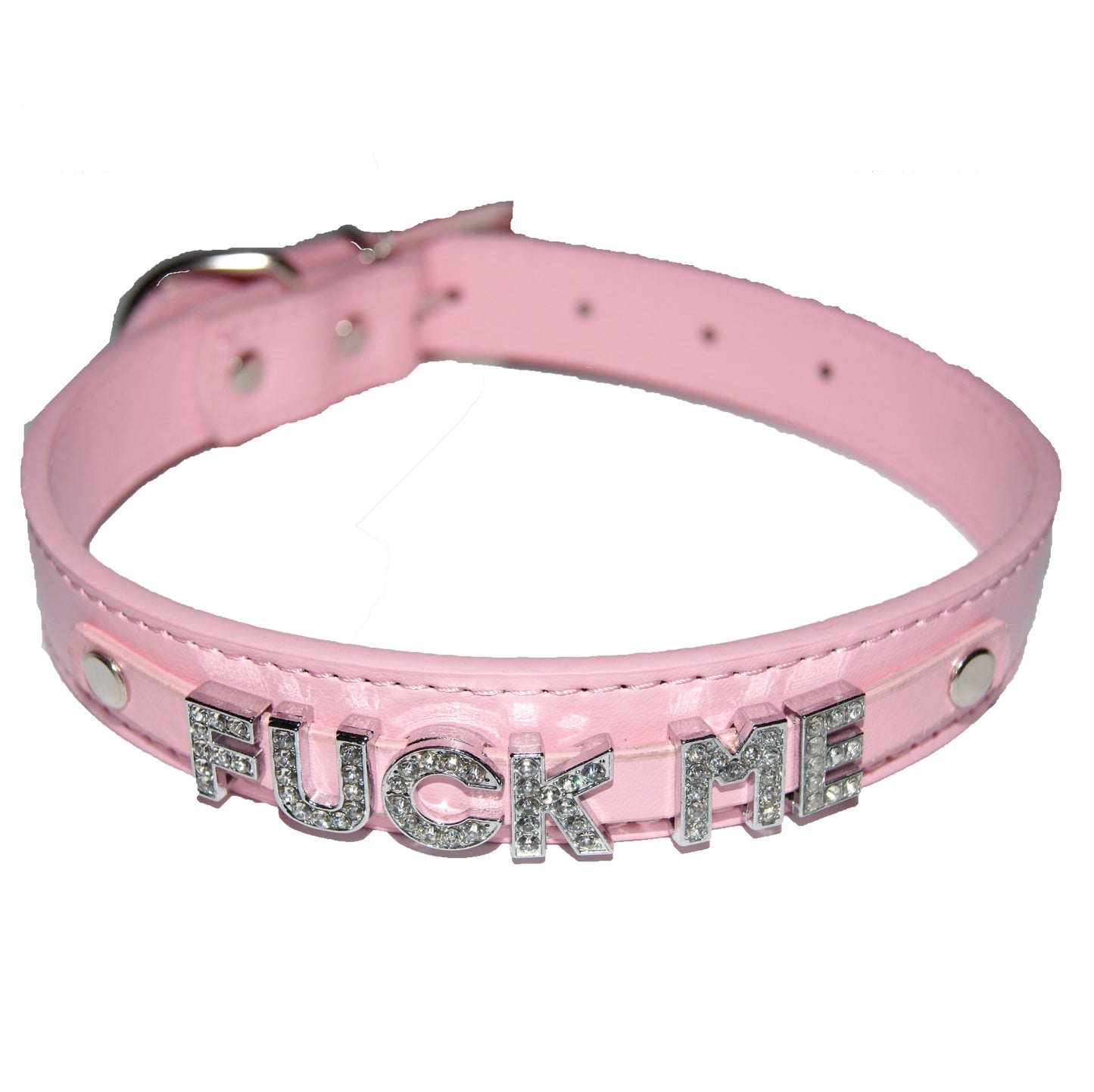 FUCK ME Fetish Collar Slut Nympho Black, Red, Pink, Blue & White