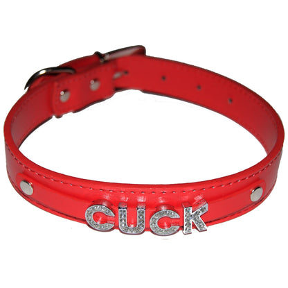 CUCK Fetish Collar Sub Sissy Cuckold Hotwife Black, Red, Pink, Blue & White