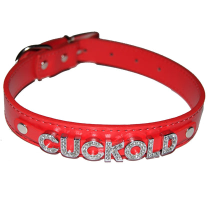 CUCKOLD Fetish Collar Sissy Sub  Black, Red, Pink, Blue & White