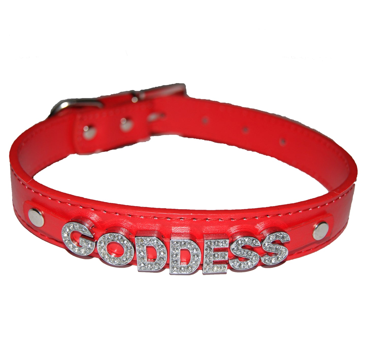 GODDESS Fetish Collar Mean Girl Femdom Black, Red, Pink, Blue & White