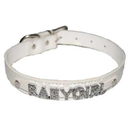 BABYGIRL Fetish Collar Sub Princess Black, Red, Pink, Blue & White