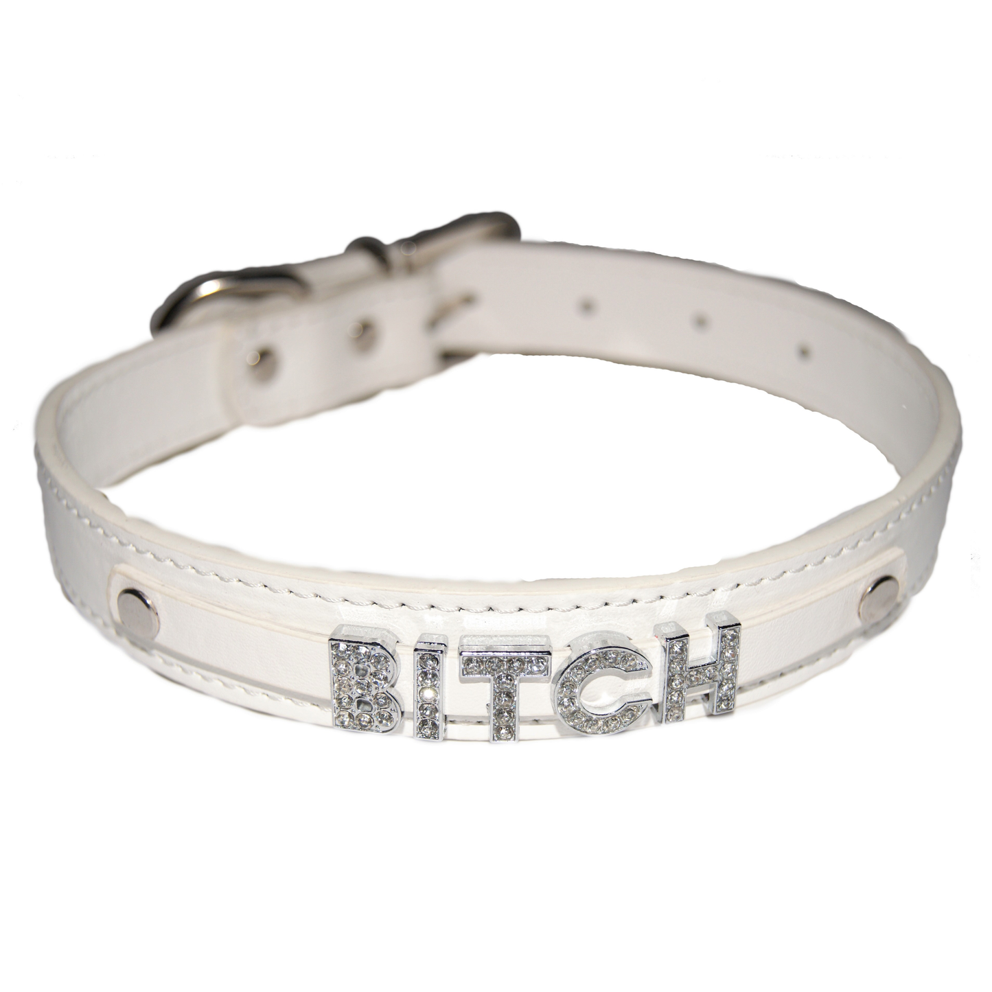 BITCH Fetish Collar Mean Girl Femdom Black, Red, Pink, Blue & White