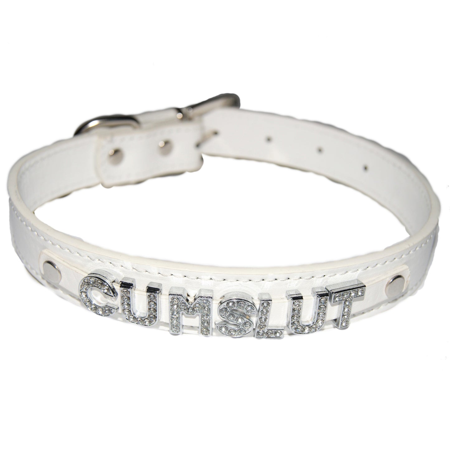 CUMSLUT Fetish Collar Slut Sub Princess Black, Red, Pink, Blue & White