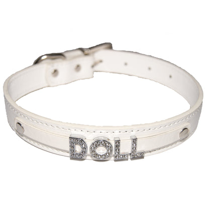 DOLL Fetish Collar Bimbo Sex Slave Black, Red, Pink, Blue & White