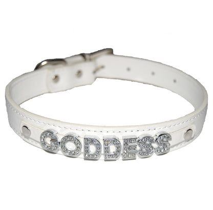 GODDESS Fetish Collar Mean Girl Femdom Black, Red, Pink, Blue & White