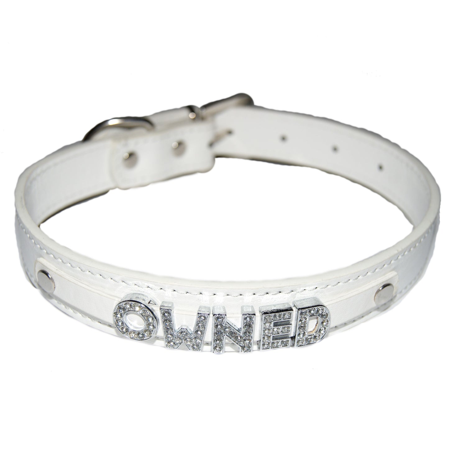 OWNED Fetish Collar Submissive Slave Sub Black, Red, Pink, Blue & White