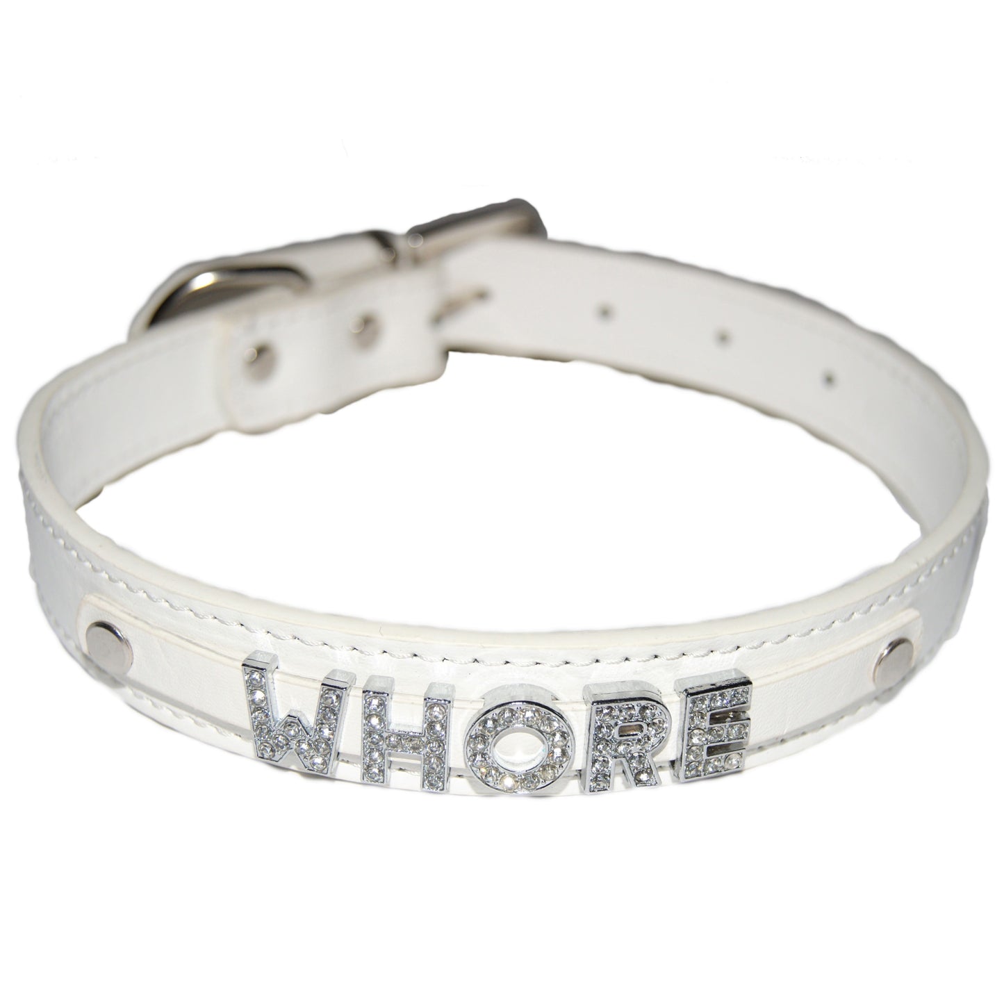 WHORE Fetish Collar Hotwife Slut Sub Slave Black, Red, Pink, Blue & White