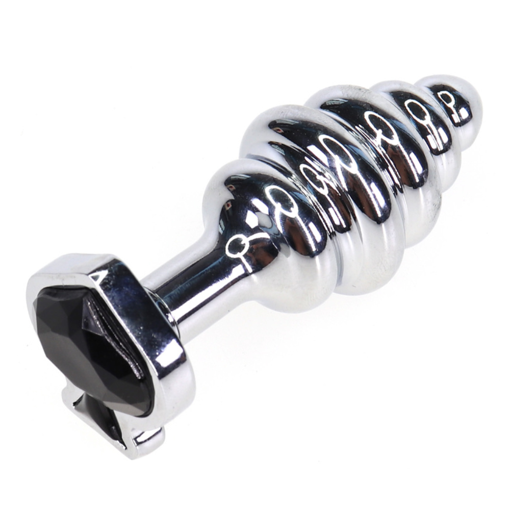 Queen of Spades Hotwife Chrome Threaded Butt Princess Plug Anal Toy