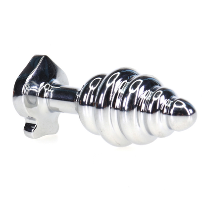 Queen of Spades Hotwife Chrome Threaded Butt Princess Plug Anal Toy