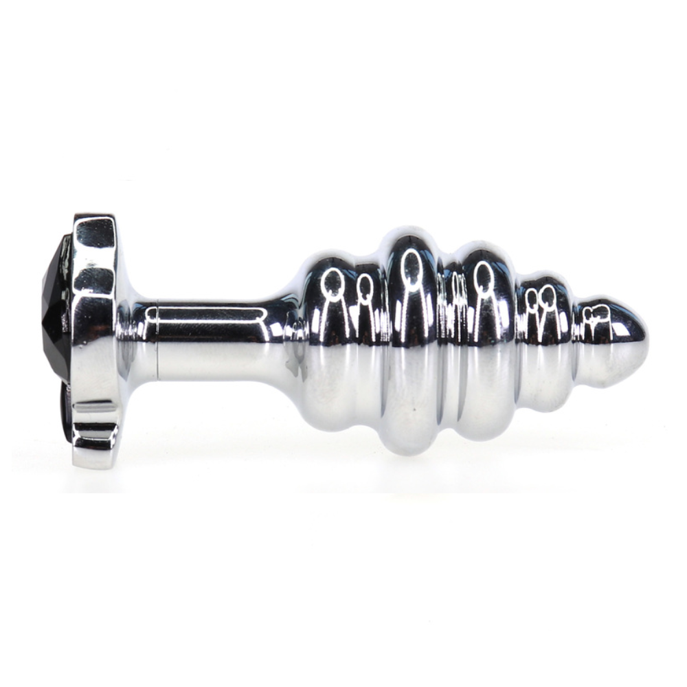 Queen of Spades Hotwife Chrome Threaded Butt Princess Plug Anal Toy