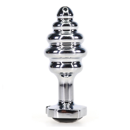 Queen of Spades Hotwife Chrome Threaded Butt Princess Plug Anal Toy