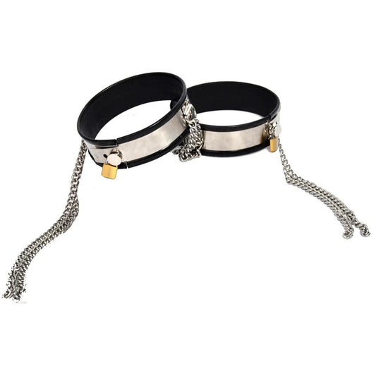 Womens Stainless Steel Thigh Leg Cuffs Restraints Bound