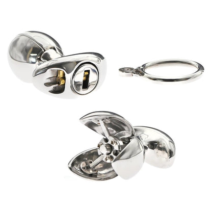 Asslock Flower Stainless Steel Anal Lock Expanding & Locking Chastity Butt Plug