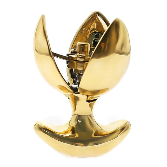 Asslock Flower Gold Plated Anal Lock Expanding & Locking Chastity Butt Plug