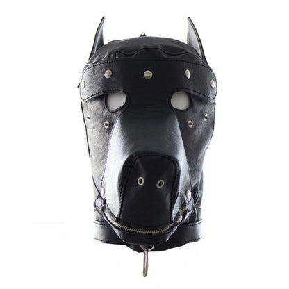 Dog Hood Gimp Mask With Zipper Mouth Gag Blindfold for Puppy Play