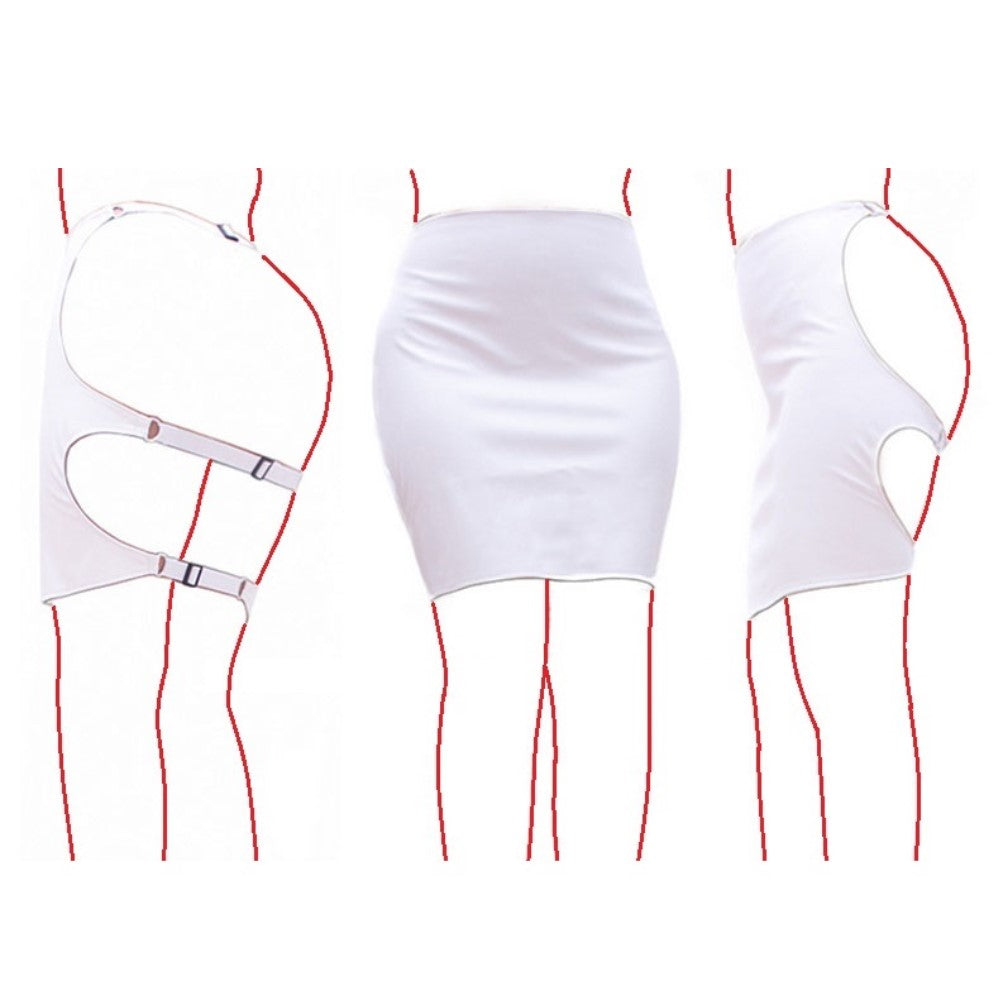 Spanking Skirt for Flogging or Bondage Fetish Club Black, Red or White